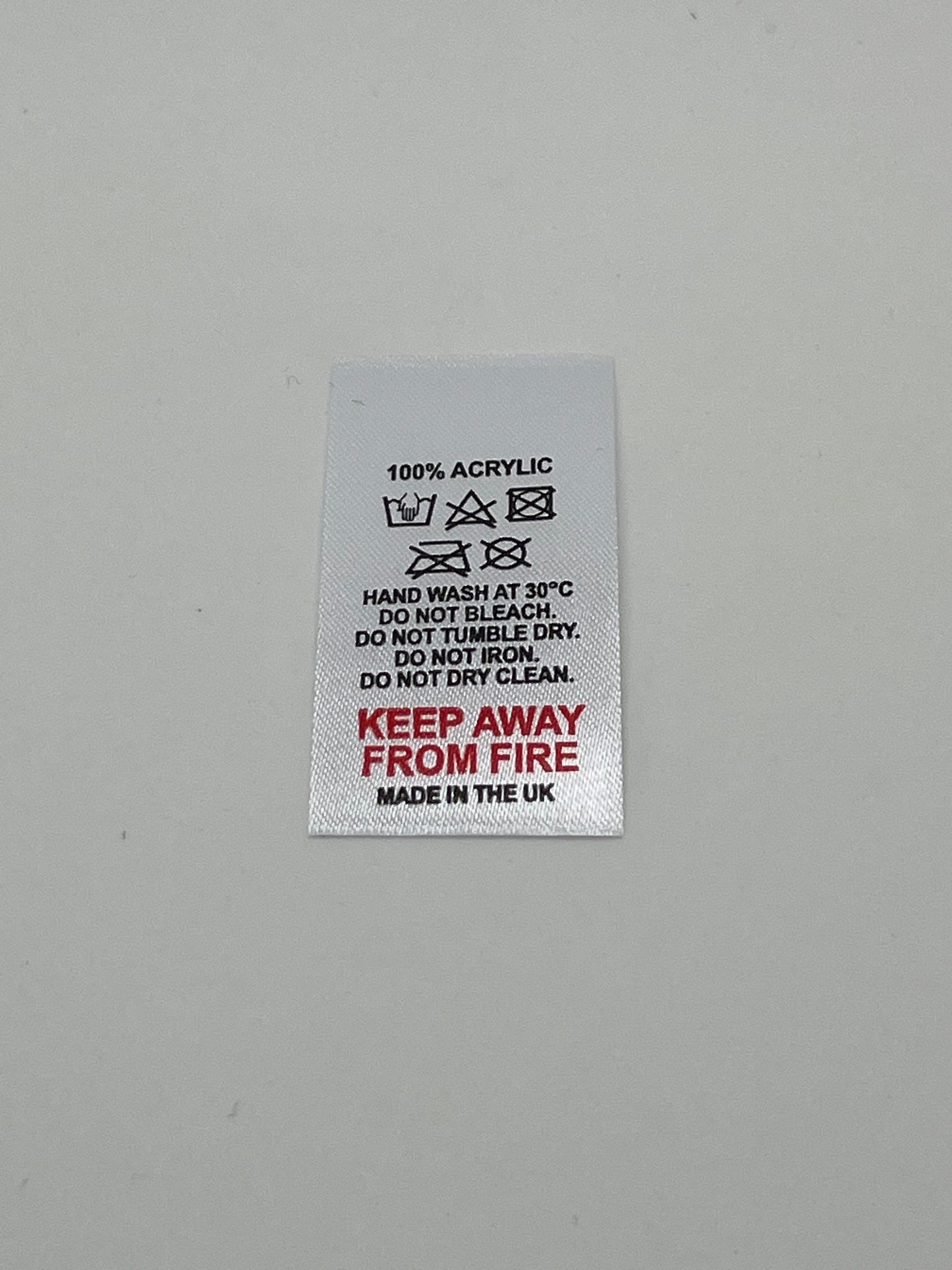 Poly-Satin Wash Care Labels various fibre contents (1)
