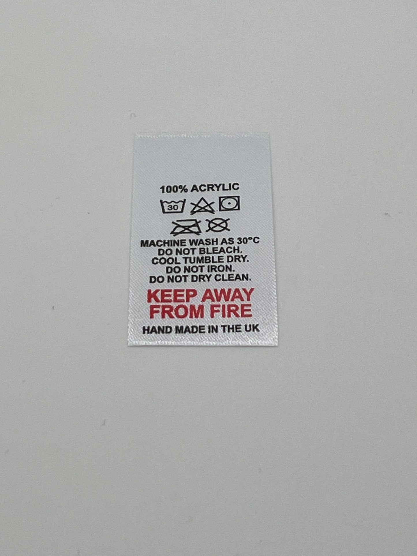 Poly-Satin Wash Care Labels various fibre contents (1)