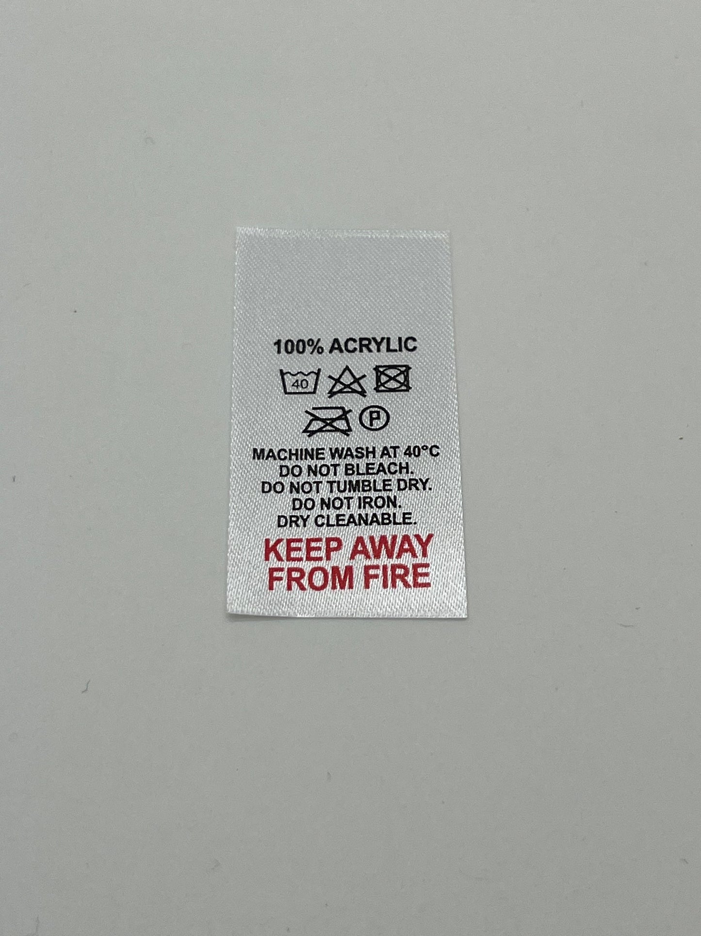 Poly-Satin Wash Care Labels various fibre contents (1)