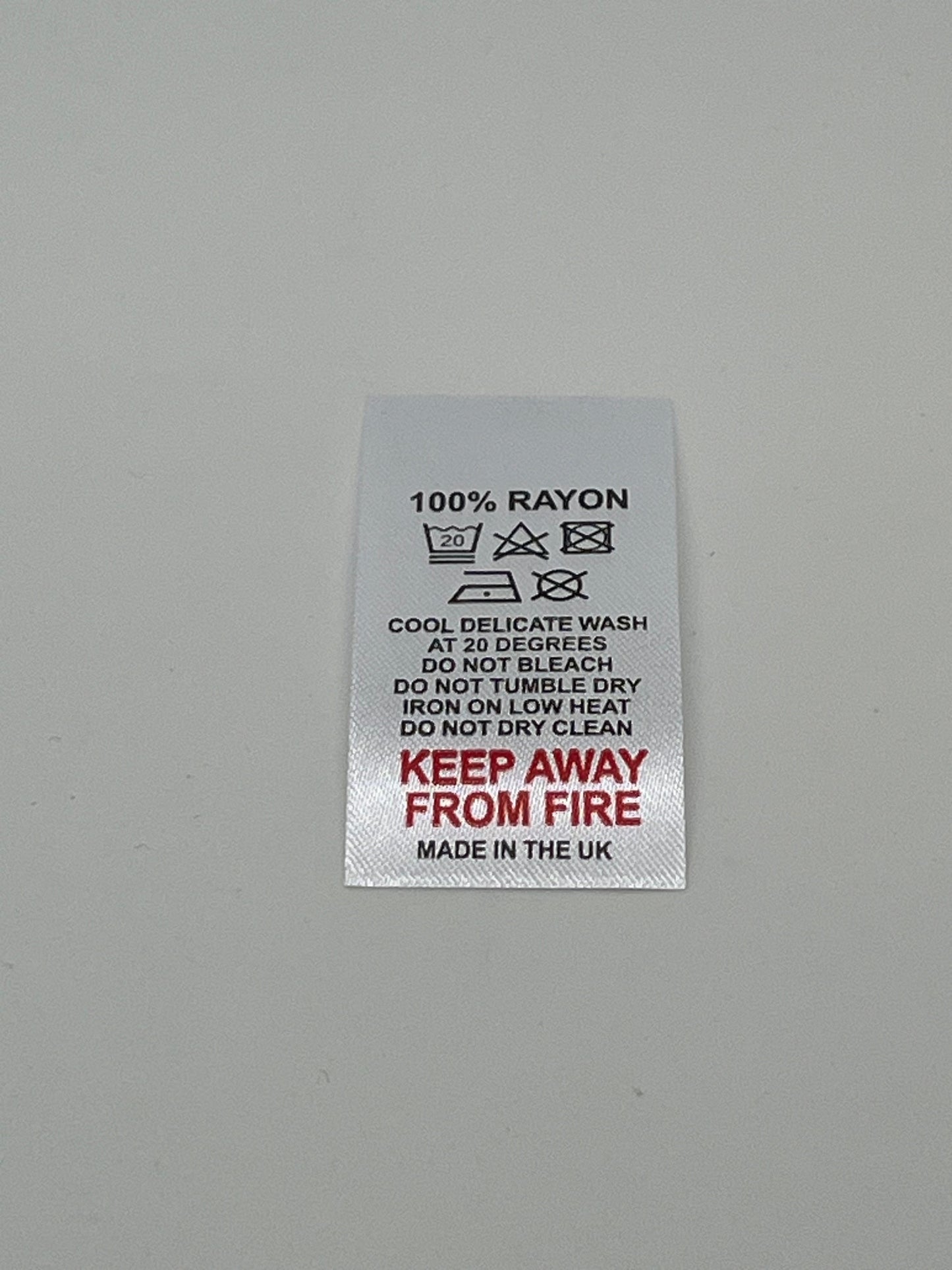 Poly-Satin Wash Care Labels various fibre contents (1)