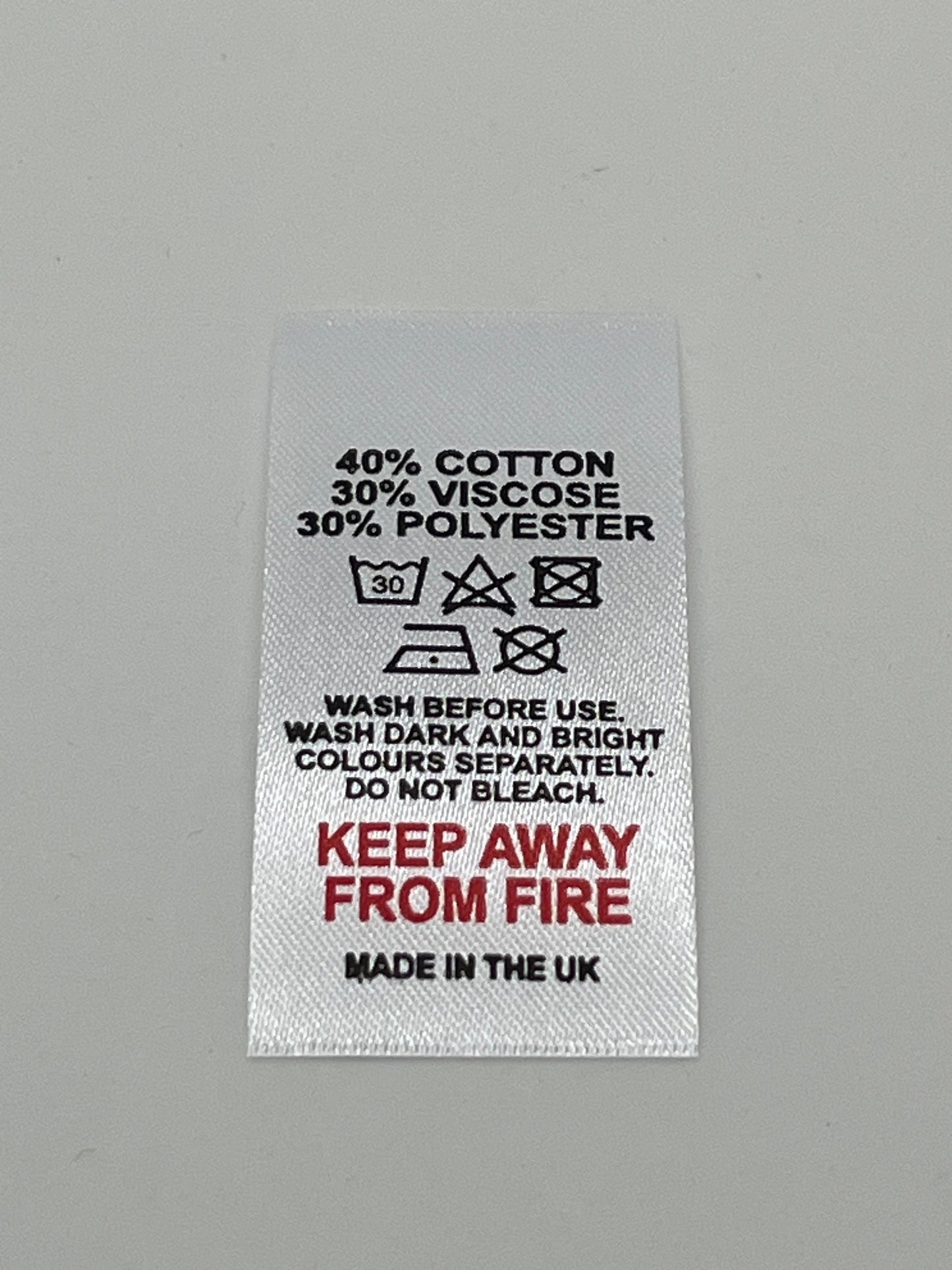 Poly-Satin Wash Care Labels various fibre contents (2)