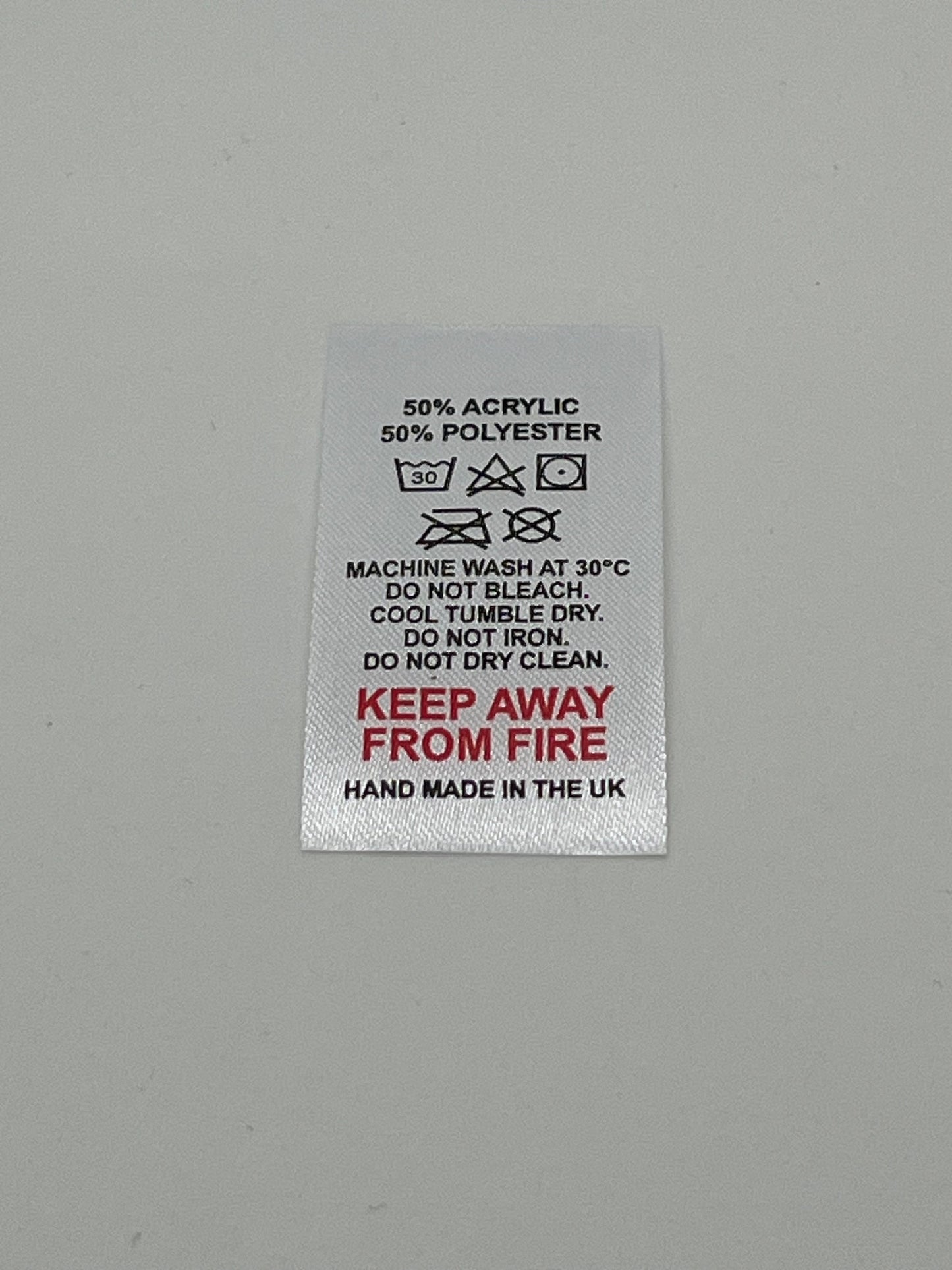 Poly-Satin Wash Care Labels various fibre contents (6)