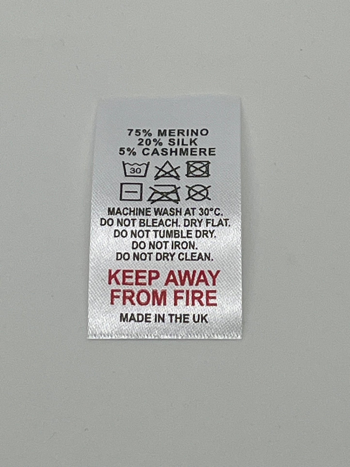 Poly-Satin Wash Care Labels various fibre contents (2)