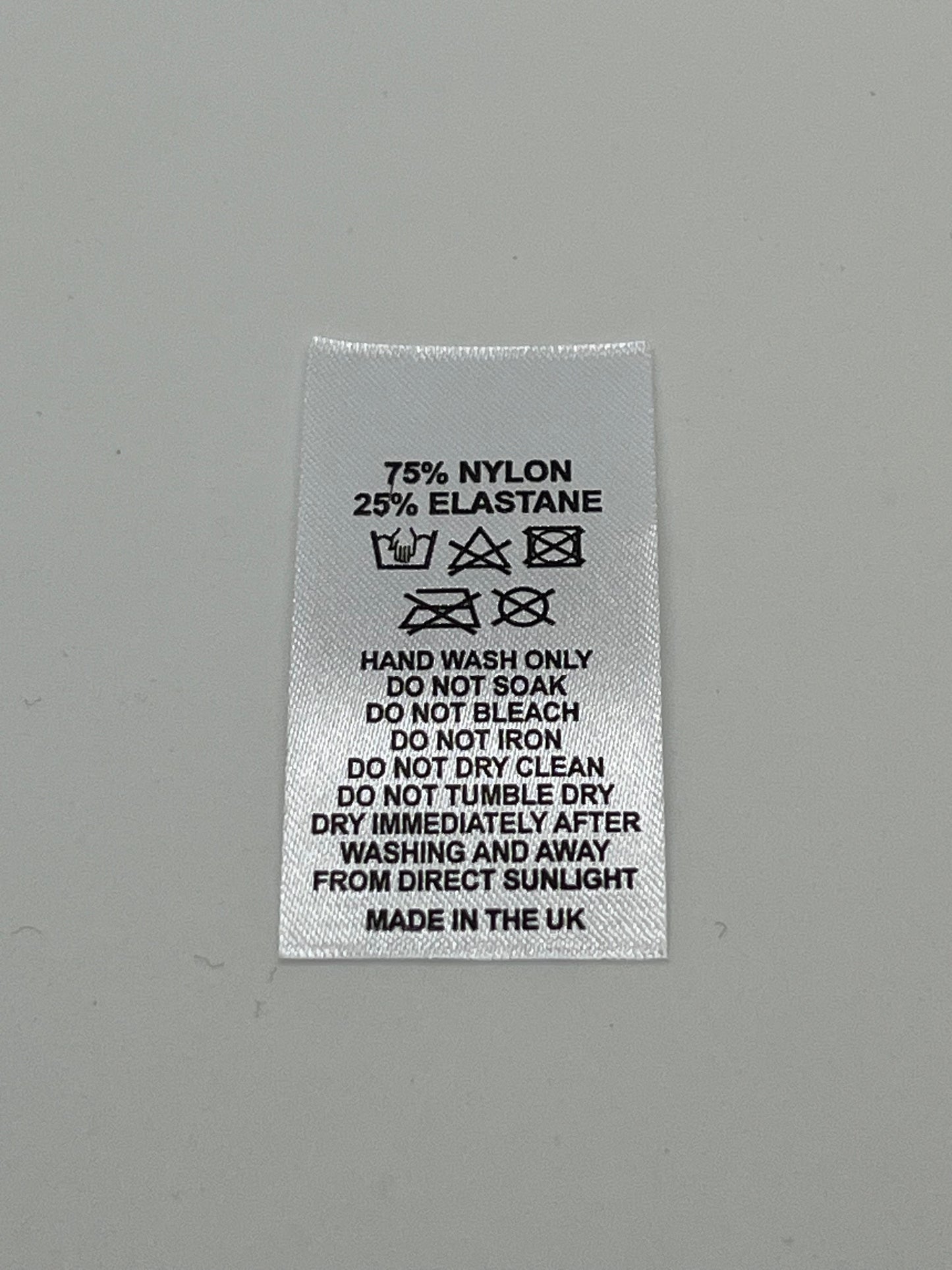 Poly-Satin Wash Care Labels various fibre contents (2)
