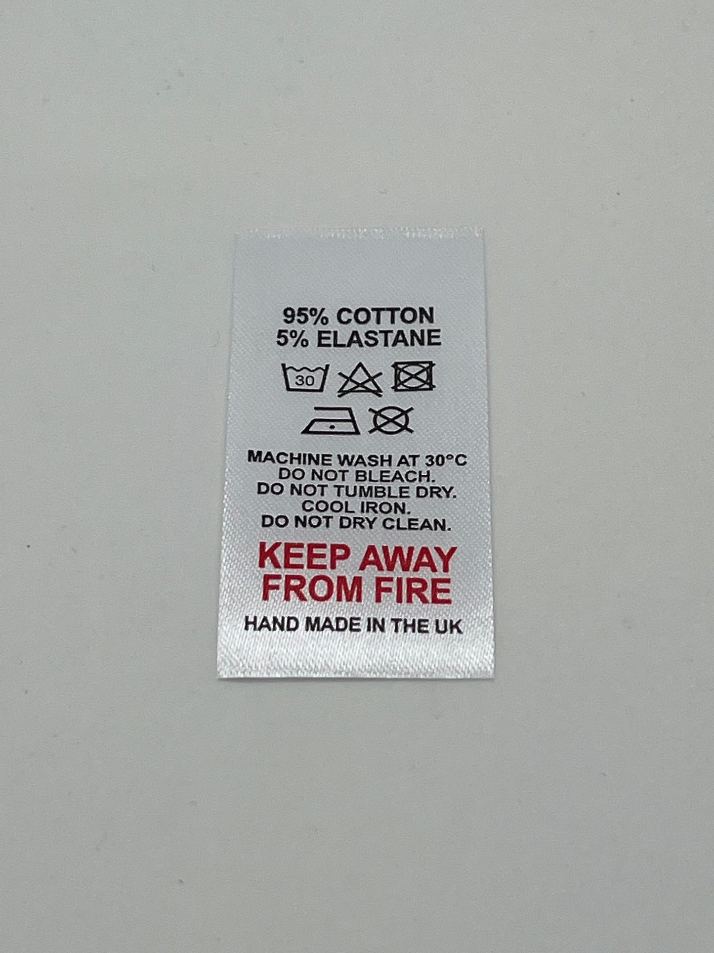 Poly-Satin Wash Care Labels various fibre contents (6)