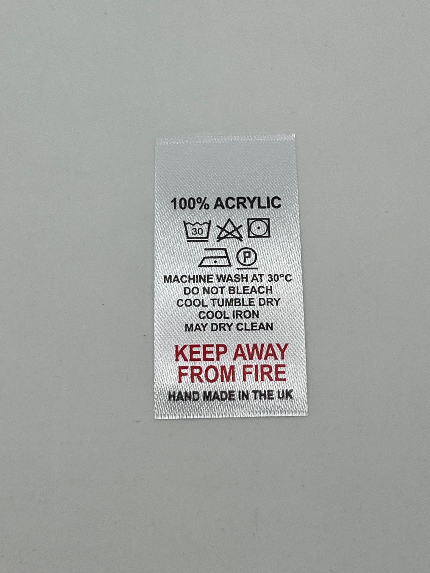 Poly-Satin Wash Care Labels various fibre contents (1)