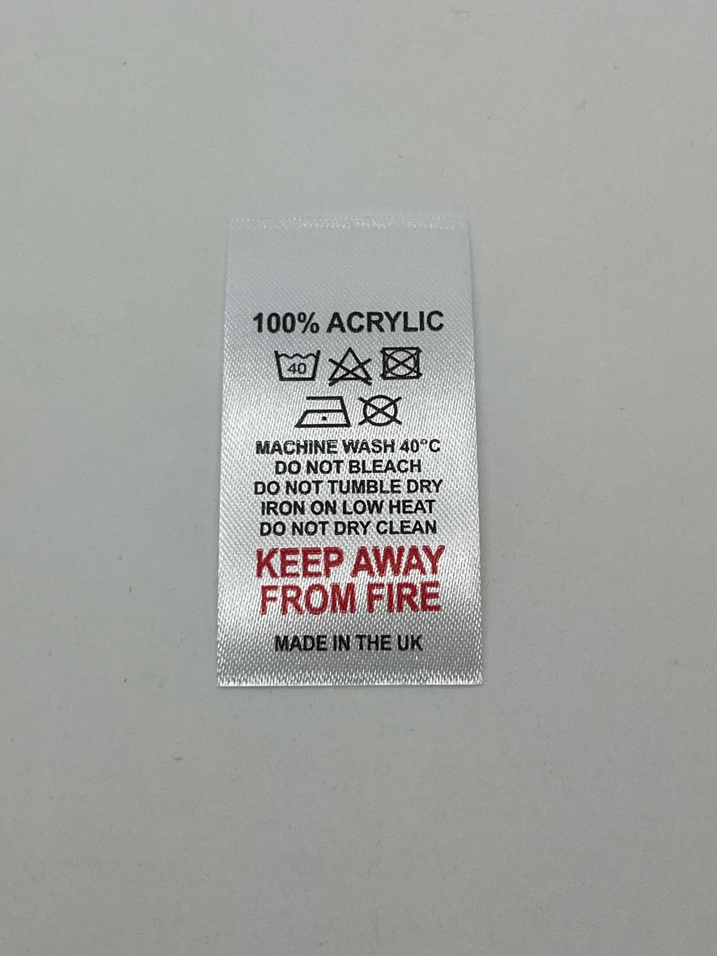 Poly-Satin Wash Care Labels various fibre contents (1)