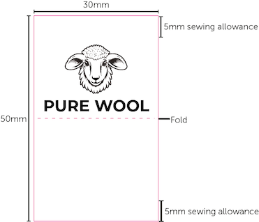 Pure Wool - Printed Label ( REF B25)
