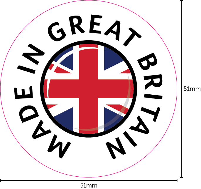 Made in adhesive stickers 51mm circles