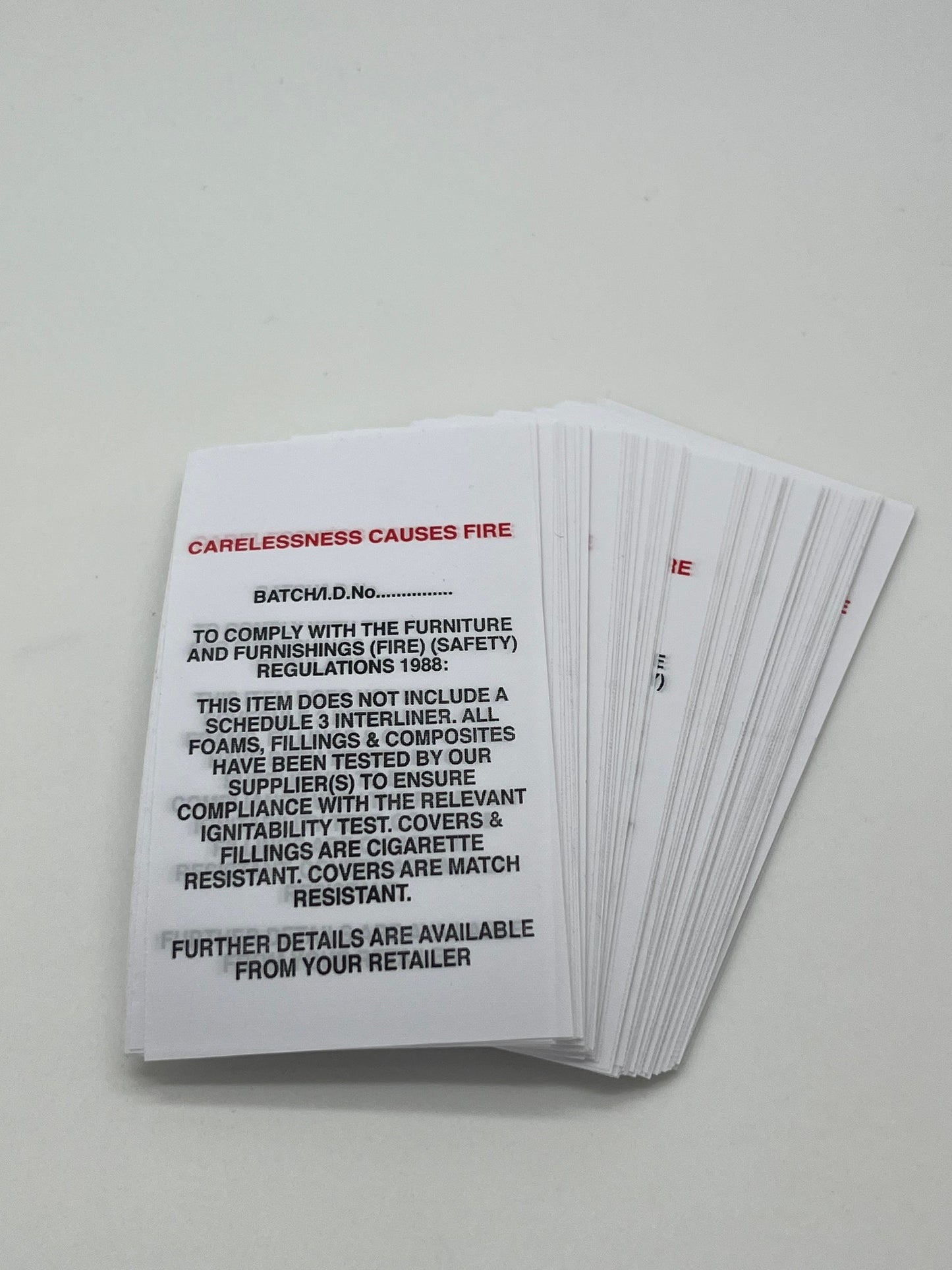 Furniture And Upholstery Labels Warning labels