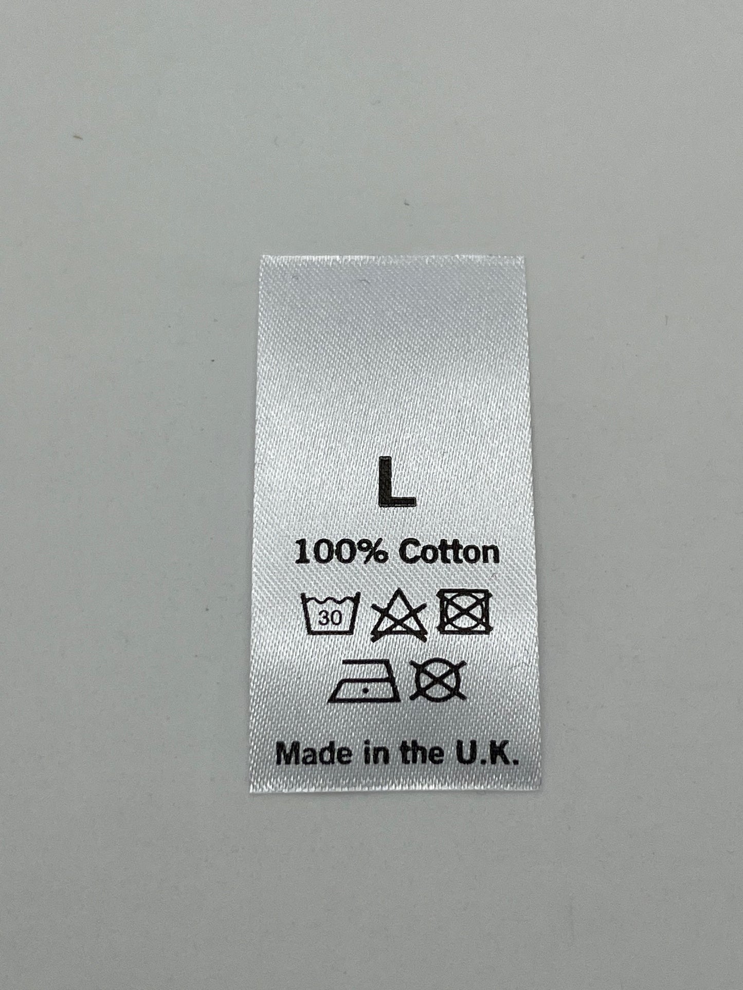 MADE IN THE UK – Wash Care / Size Labels