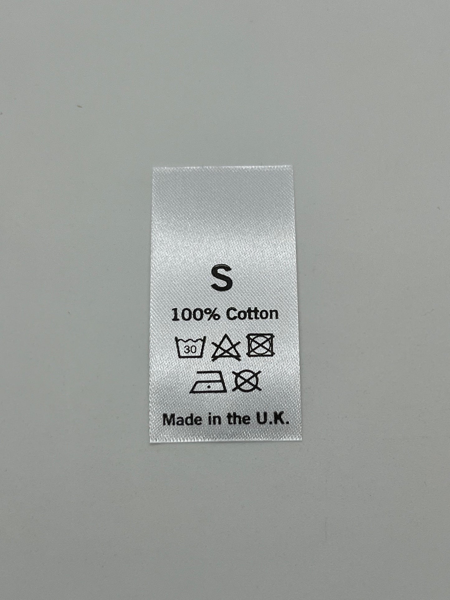 MADE IN THE UK – Wash Care / Size Labels