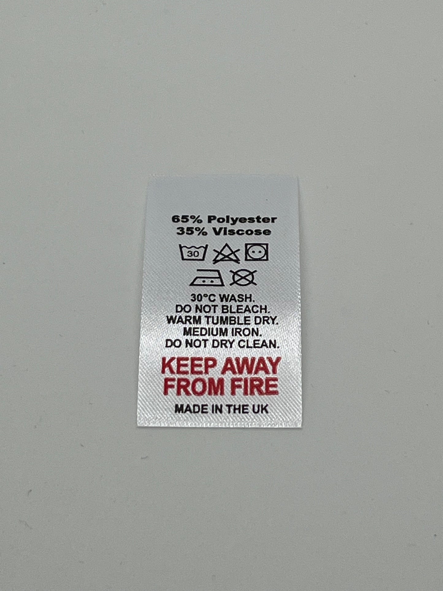 Poly-Satin Wash Care Labels various fibre contents (6)