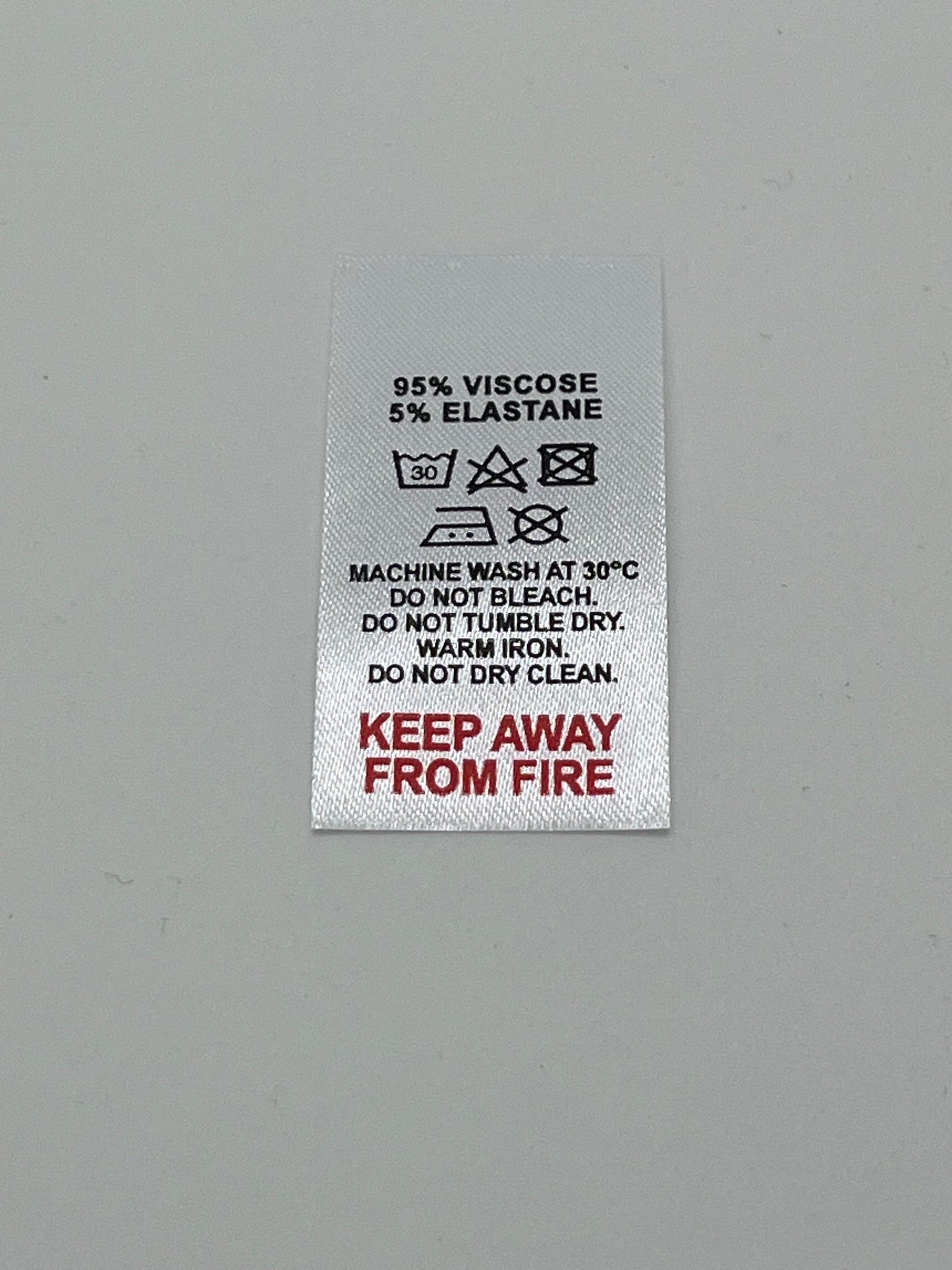 Poly-Satin Wash Care Labels various fibre contents (2)