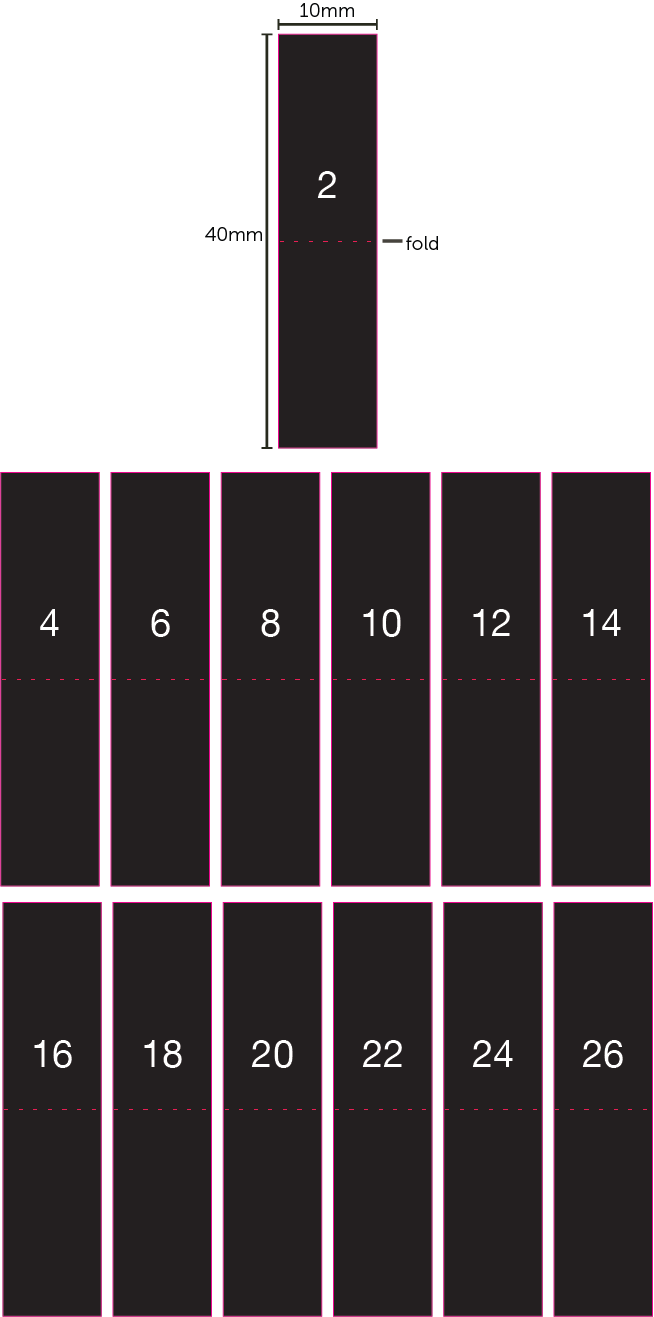 Numeric / Letter – Black Size Labels