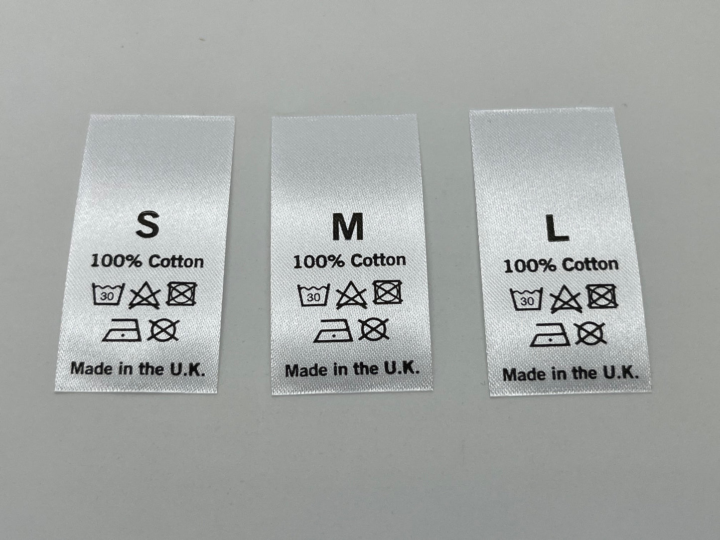 MADE IN THE UK – Wash Care / Size Labels