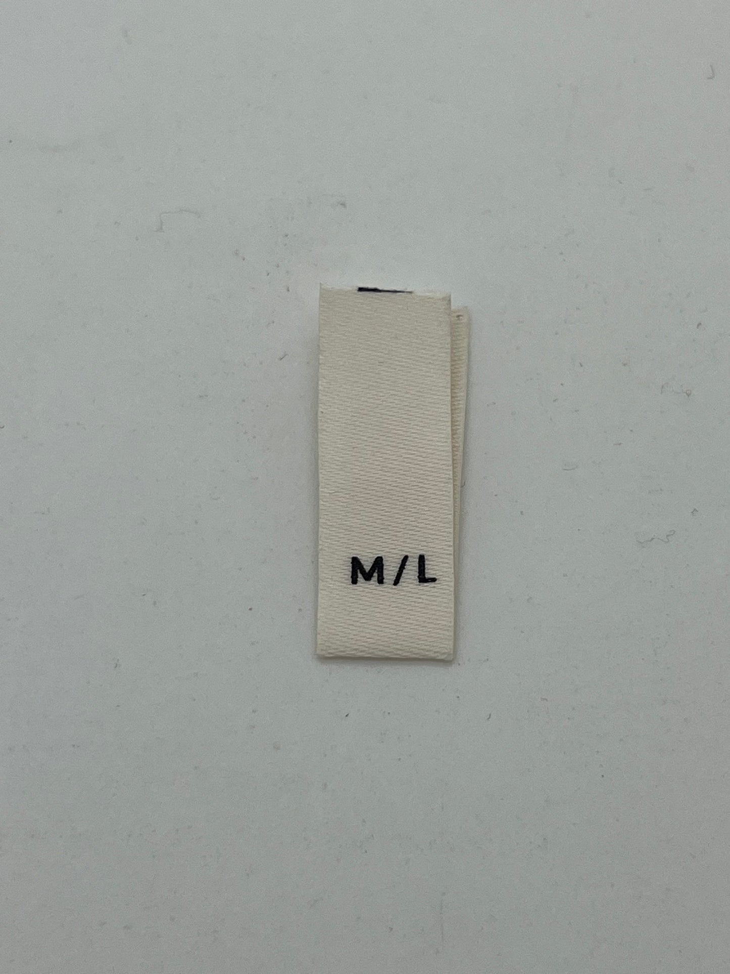 Cream size Labels Black text (XS – 2XL and S/M & M/L