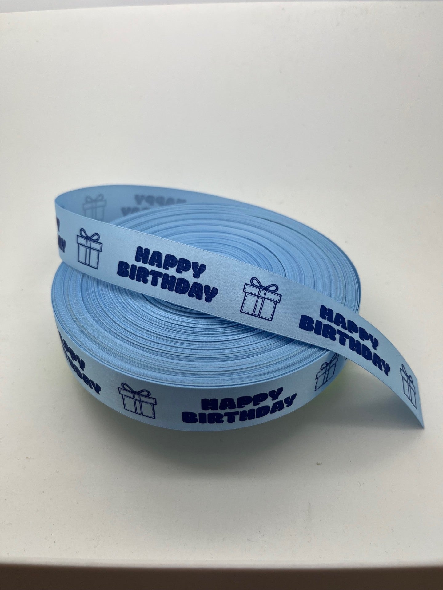 Decorative "Happy Birthday" Ribbon in Blue