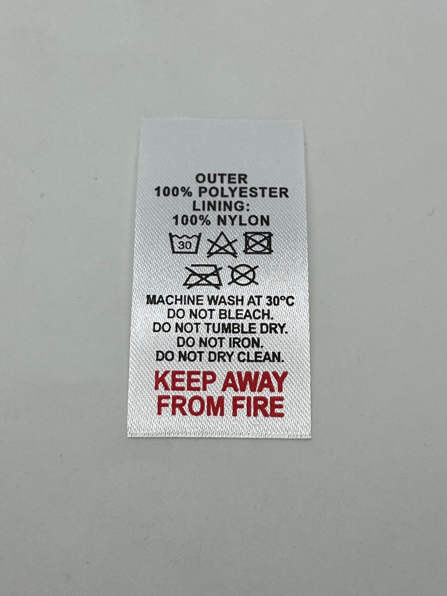 Poly-Satin Wash Care Labels various fibre contents (5)