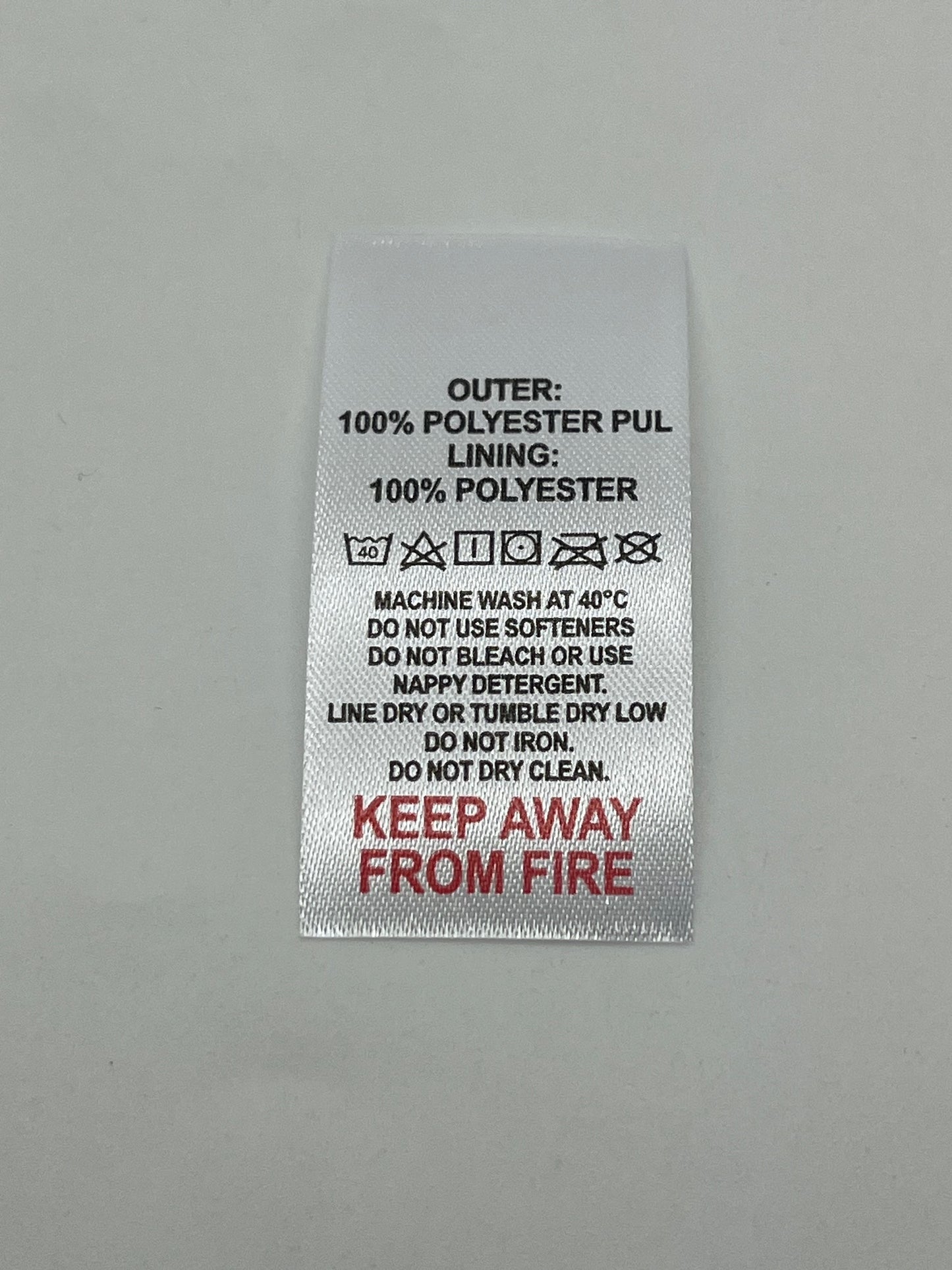 Poly-Satin Wash Care Labels various fibre contents (5)