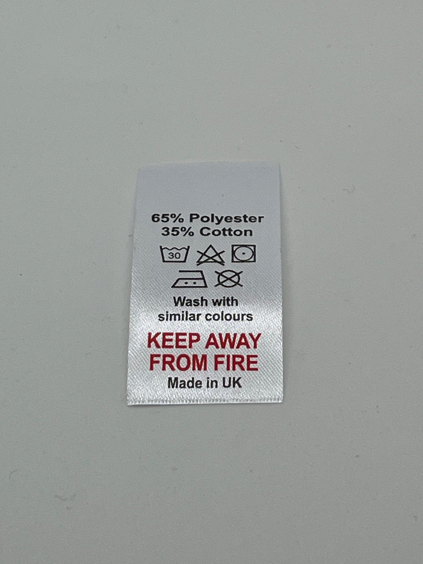 Poly-Satin Wash Care Labels various fibre contents (1)