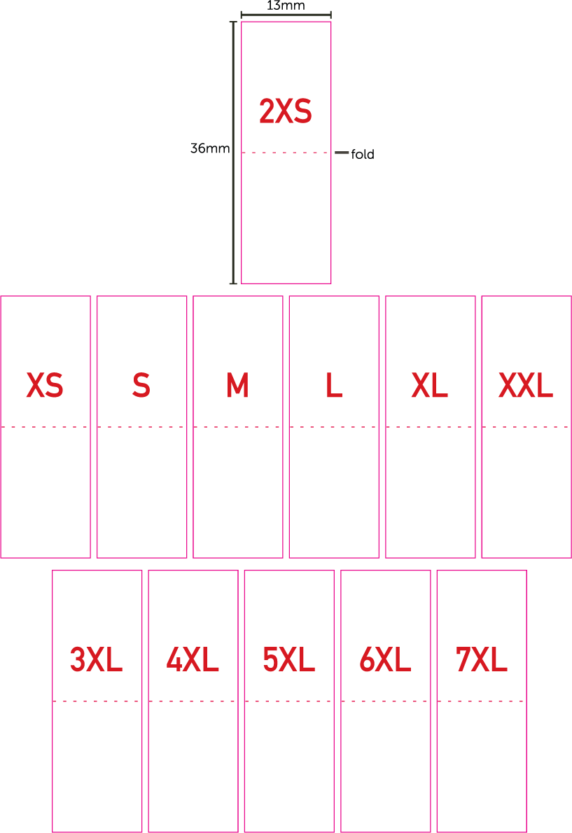 (2XS – 7XL) (4 – 40) – White Size Label
