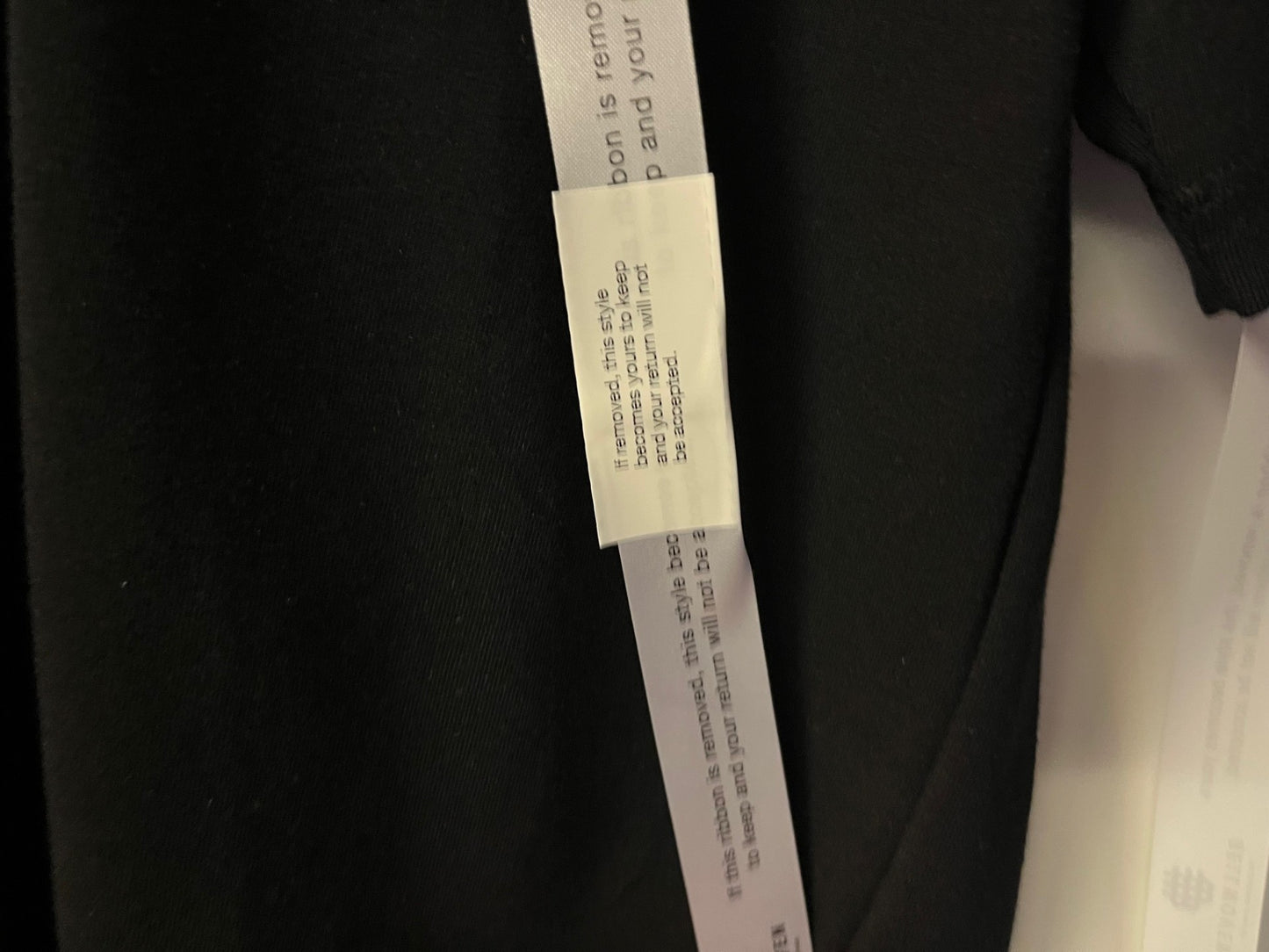 Anti returns ribbon, Standard or Bespoke text, continuous pattern supplied on rolls