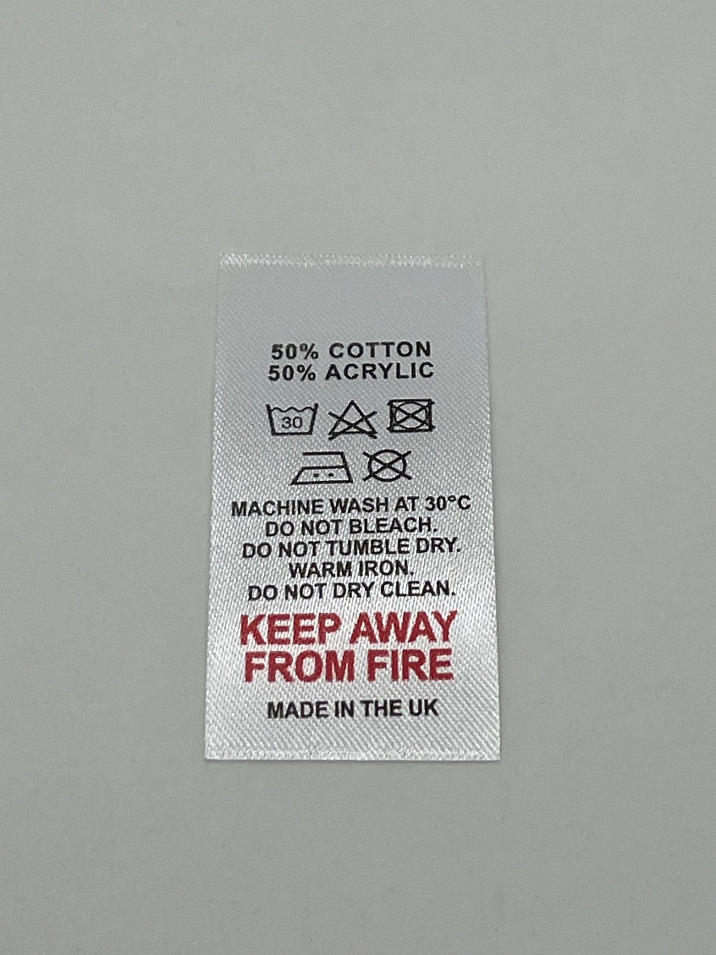 Poly-Satin Wash Care Labels various fibre contents (3)