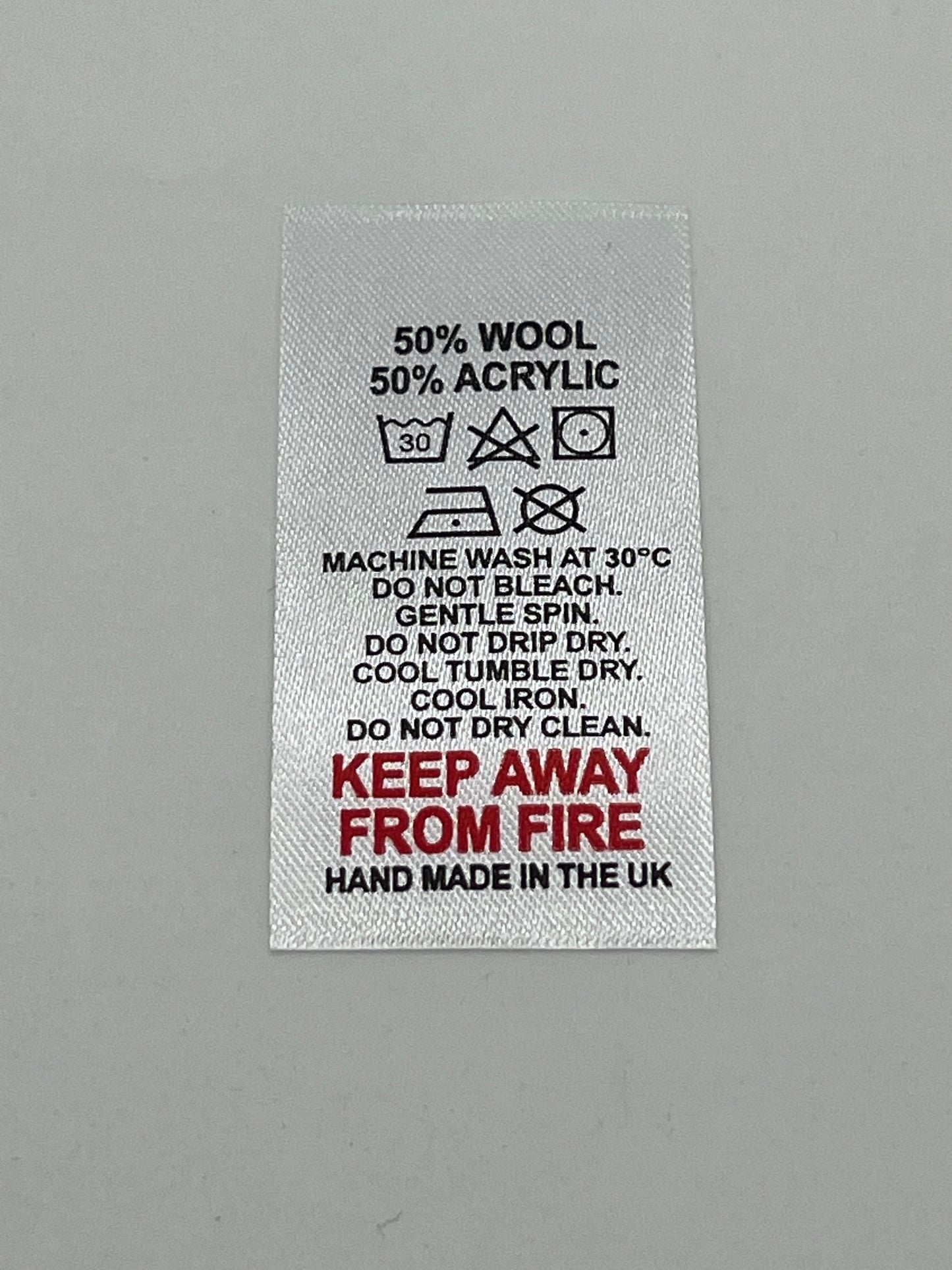 Poly-Satin Wash Care Labels various fibre contents (3)
