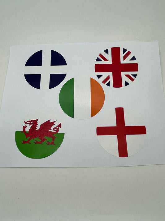 Country adhesive stickers 60mm circles