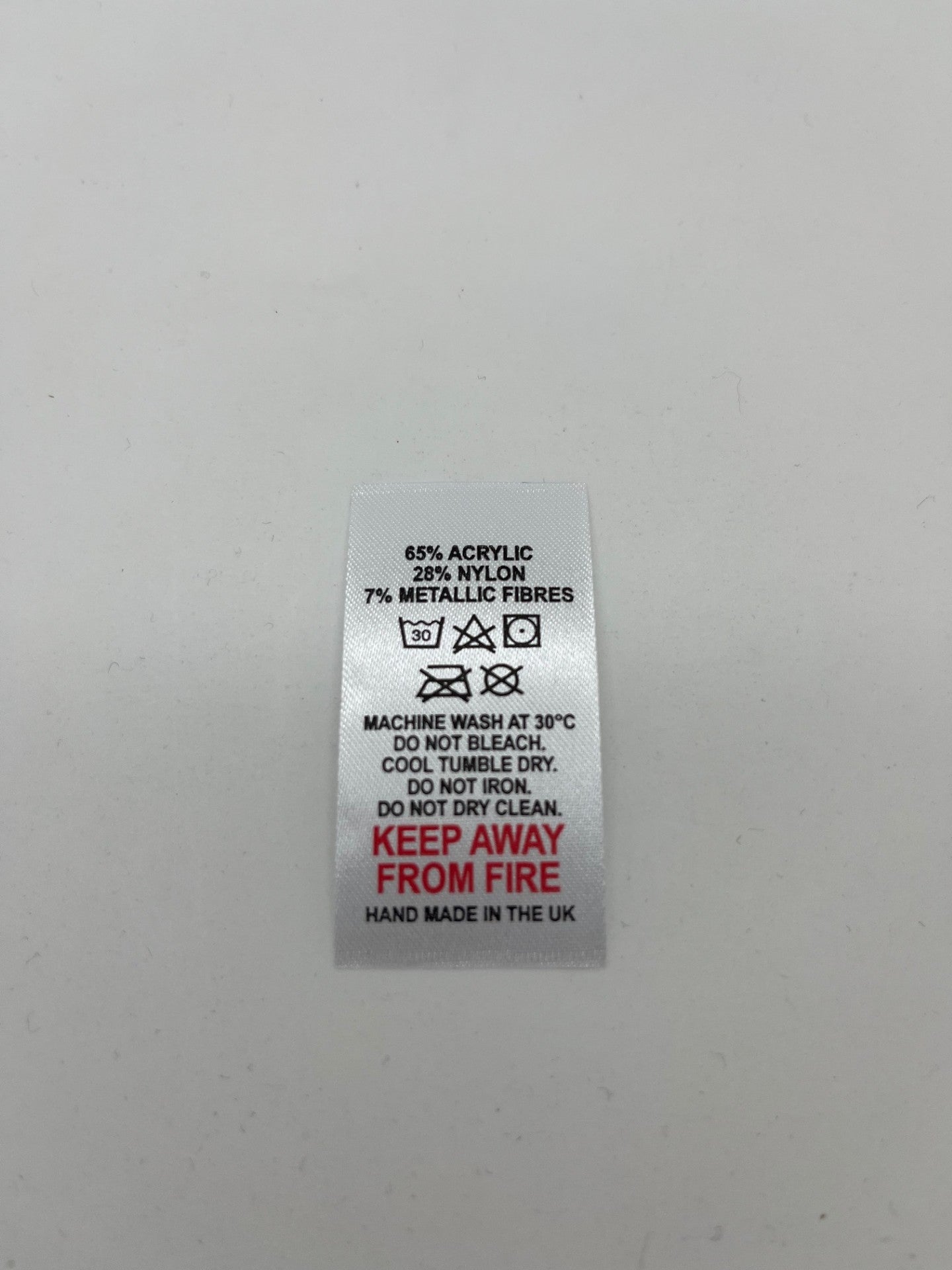 Poly-Satin Wash Care Labels various fibre contents (3)