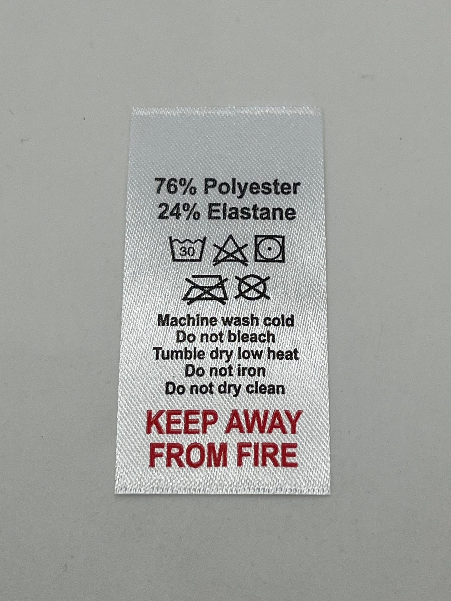 Poly-Satin Wash Care Labels various fibre contents (3)