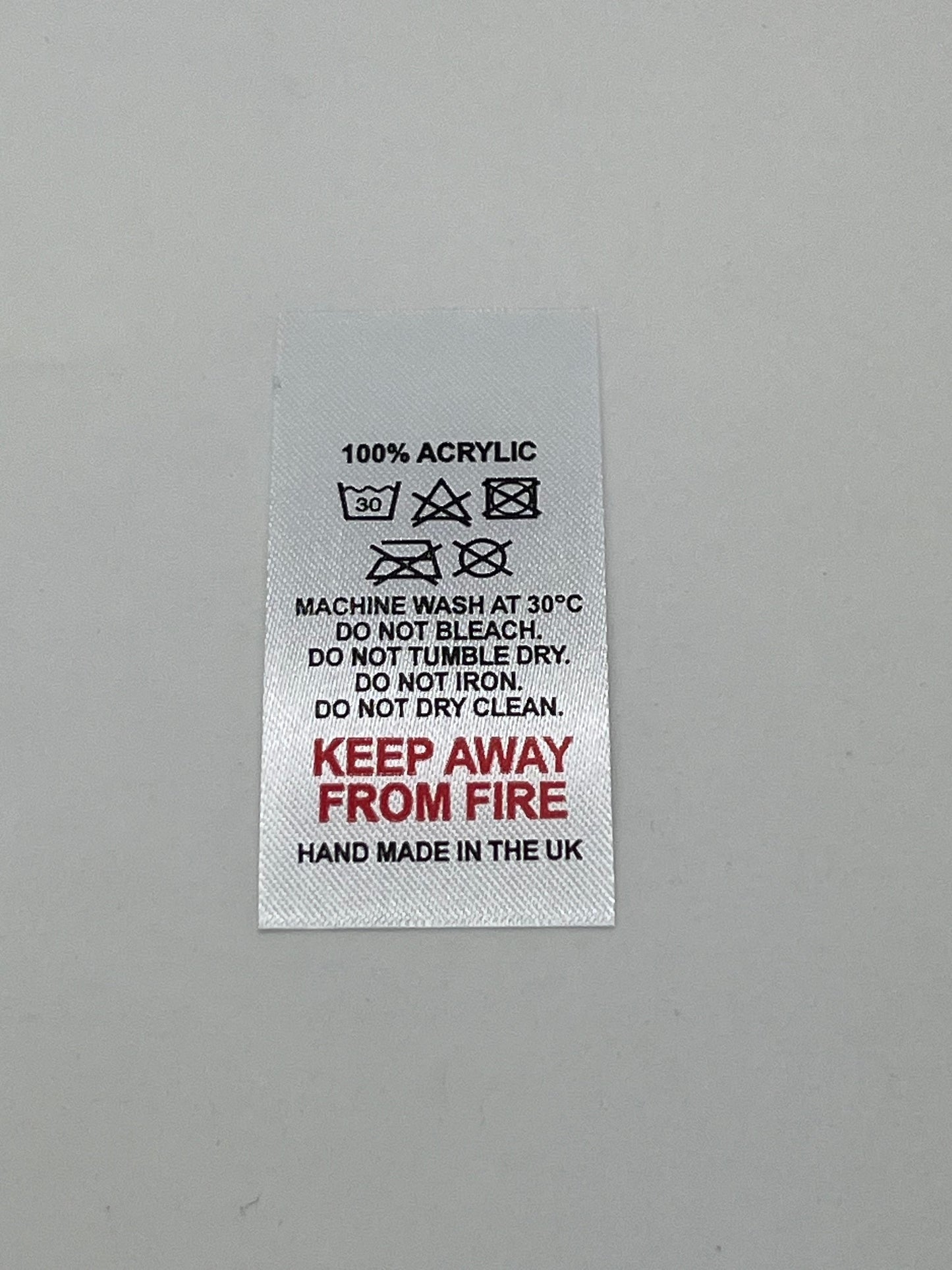 Poly-Satin Wash Care Labels various fibre contents (3)