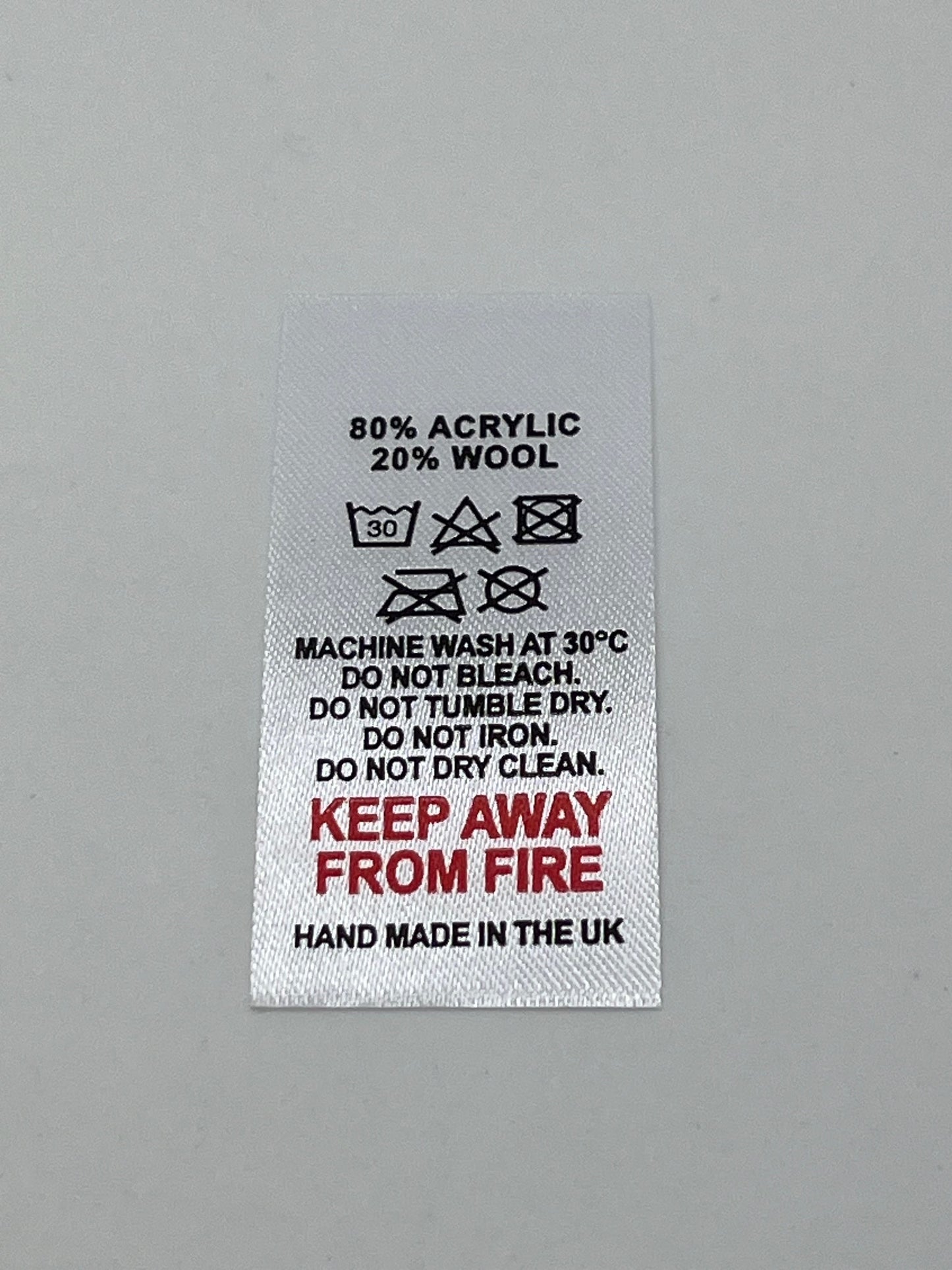 Poly-Satin Wash Care Labels various fibre contents (3)