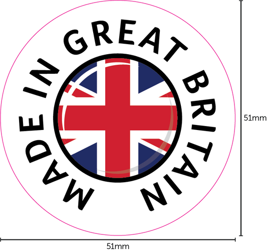Made in adhesive stickers 51mm circles