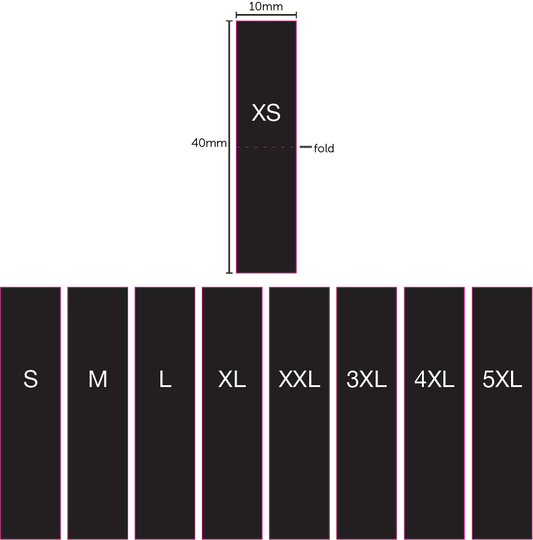 (XS -XL) – Black Size Labels