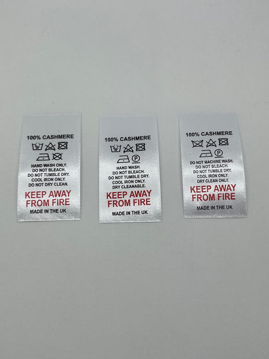 Poly-Satin Wash Care Labels various fibre contents (5)