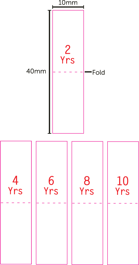 (2-10 Years) – White Size Labels