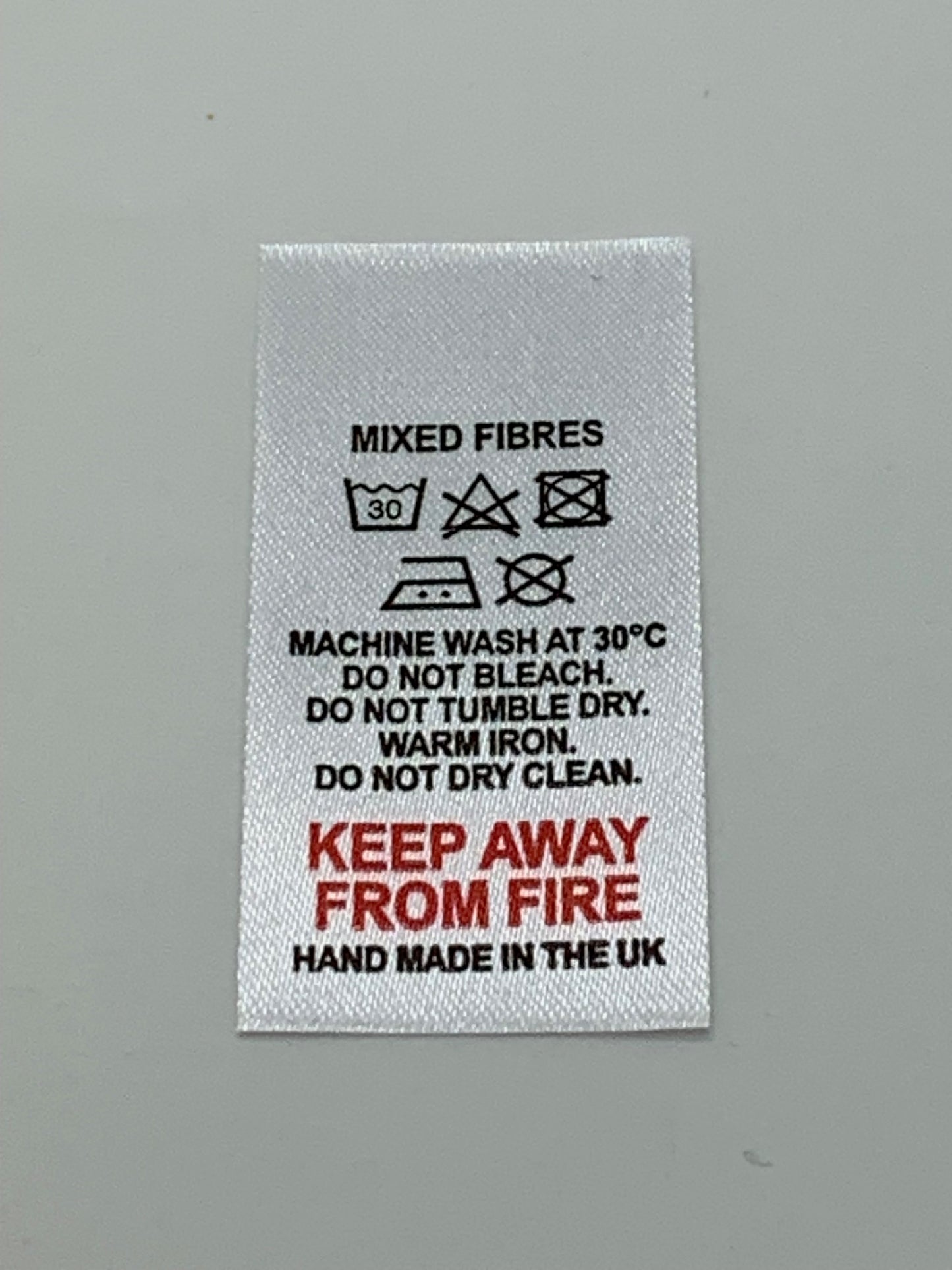 Poly-Satin Wash Care Labels various fibre contents (3)