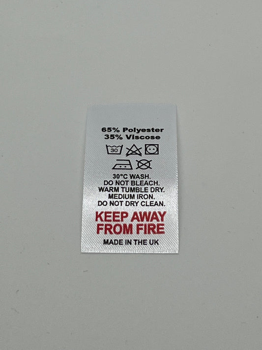 Poly-Satin Wash Care Labels various fibre contents (6)