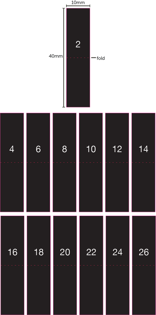 Numeric / Letter – Black Size Labels