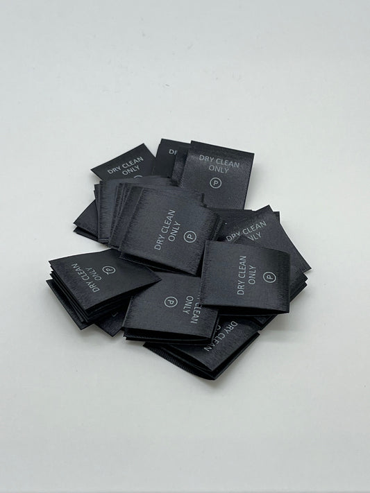 DRY CLEAN ONLY – Black Wash Care Labels