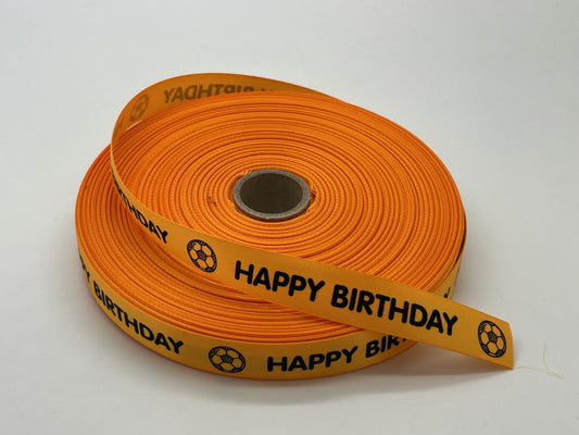 Decorative "Happy Birthday" Ribbon in Orange
