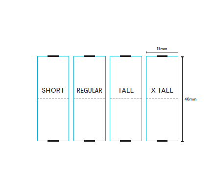 Printed satin clothing Size tabs, Garment labels,