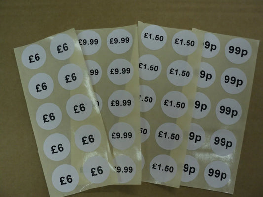 Price Stickers -  adhesive paper sticker mix & match