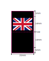UNION FLAG – Loop Fold Garment Label (REF A77 SMALL)