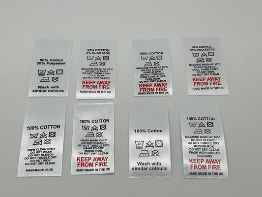 Poly-Satin Wash Care Labels various fibre contents (4)